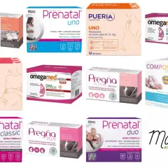 Suplementy diety dla kobiet w ciąży i karmiących piersią, w tym produkty z omega 3, wspierające rozwój dziecka.
