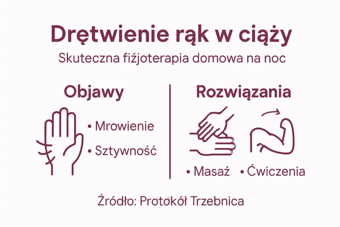 Drętwienie rąk w ciąży: objawy (mrowienie, sztywność) i rozwiązania (masaż, ćwiczenia). Domowa fizjoterapia.