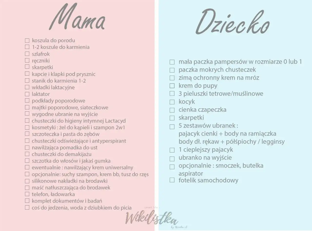 Co zabrać do szpitala na 3 dni? Lista dla mamy i dziecka